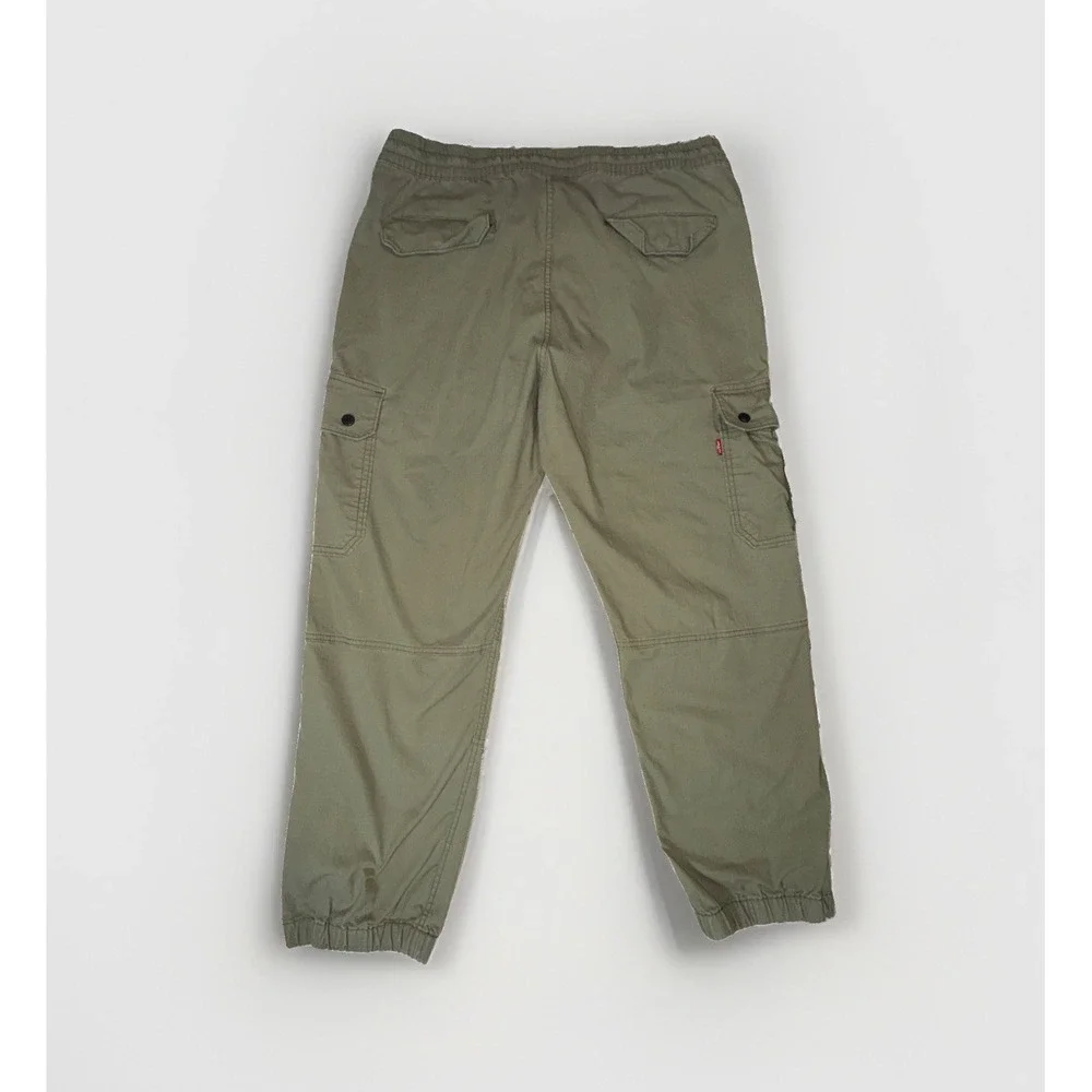 Levis Men's Army Green Cargo Joggers Pants Size Large  34X27.5 Drawstring Waist